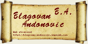 Blagovan Andonović vizit kartica